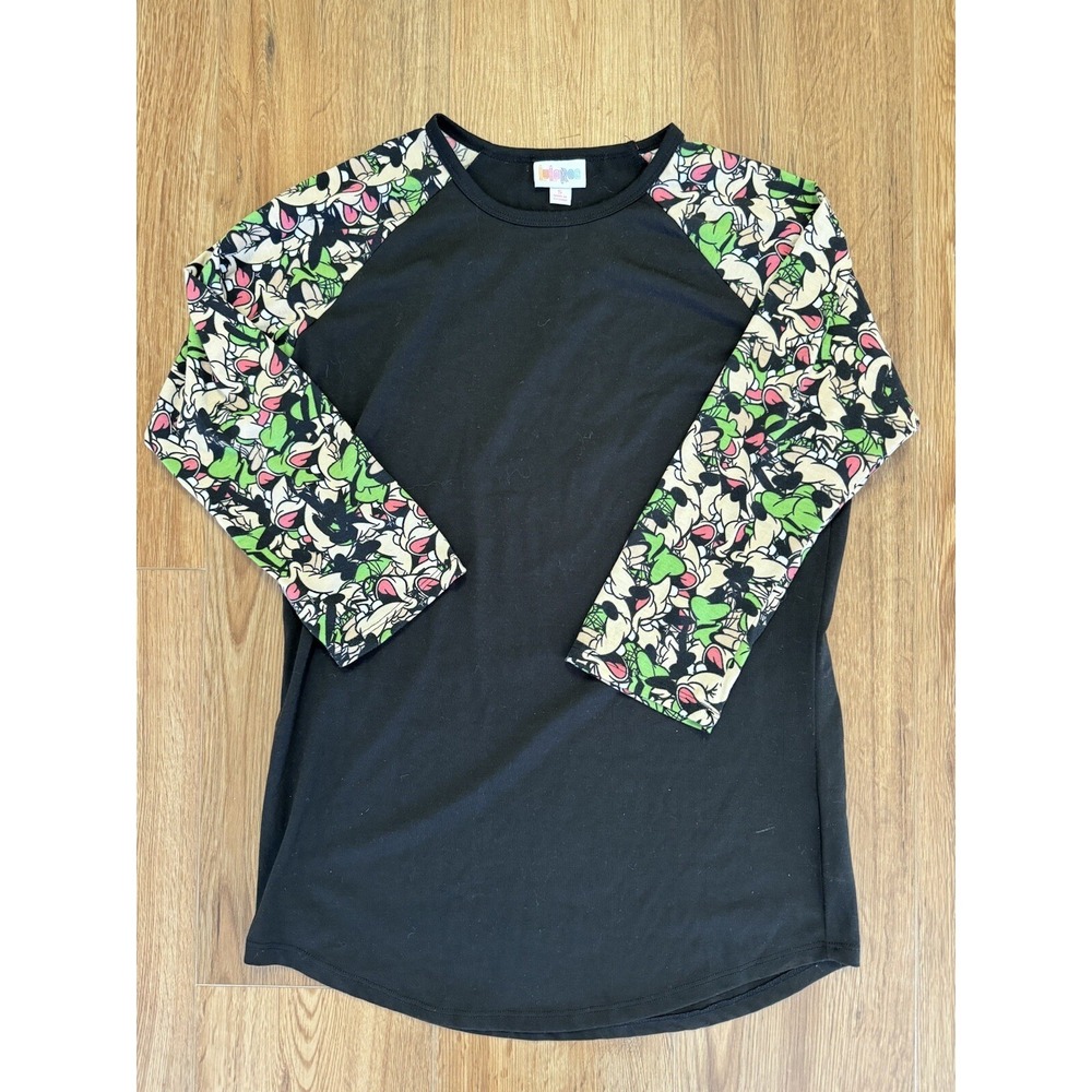 Lularoe Randy Top Raglan 3/4 Sleeve T-Shirt Goofy Disney Women's Small